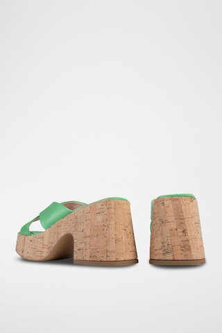 Leren Muiltjes met Hak It’s no Secret - Lichtgroen