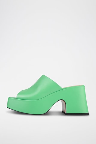 Leren Muiltjes met Hak Los Amores - Zeegroen