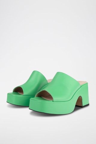 Leren Muiltjes met Hak Los Amores - Zeegroen