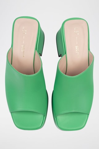 Leren Muiltjes met Hak Los Amores - Zeegroen