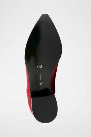 Leren Enkellaarzen - Rood 