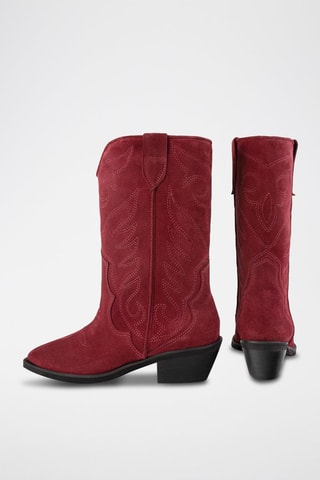 Nubuck Enkellaarzen Alabama - Bordeauxrood
