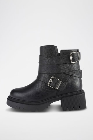 Botins em couro Hard Rock - Preto
