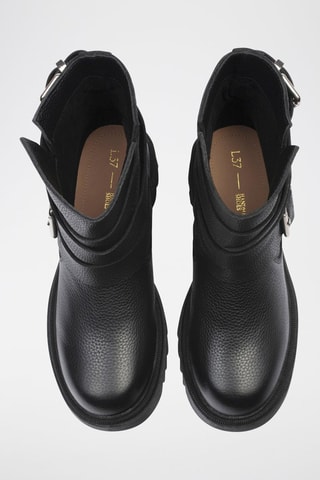 Botins em couro Hard Rock - Preto