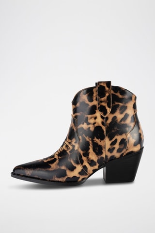 Botins em nobuck Nevada - Camel e preto