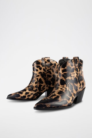 Botins em nobuck Nevada - Camel e preto