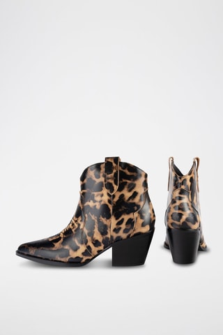 Botins em nobuck Nevada - Camel e preto