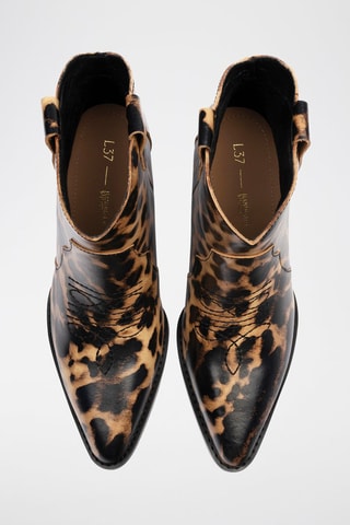 Botins em nobuck Nevada - Camel e preto