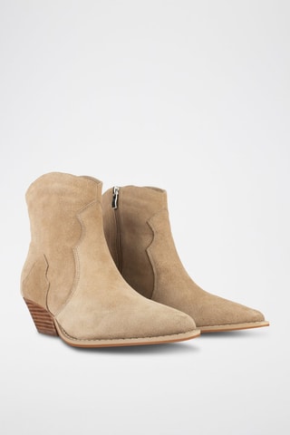 Botins em nobuck So Fine - Bege