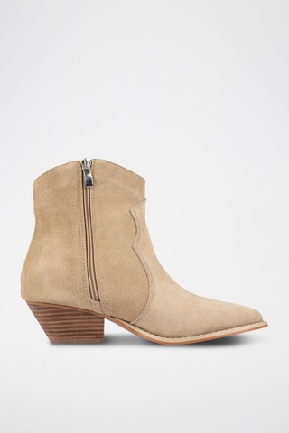 Botins em nobuck So Fine - Bege