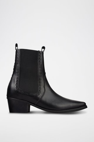 Botins Chelsea em couro Peacemaker - Preto