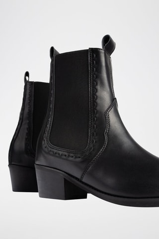 Botins Chelsea em couro Peacemaker - Preto