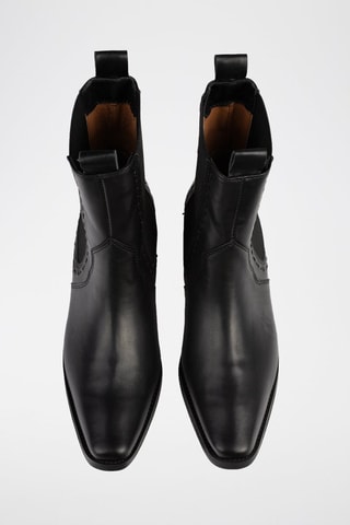 Botins Chelsea em couro Peacemaker - Preto