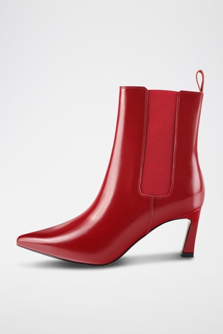 Botins Chelsea em couro Straight to the Point - Vermelho