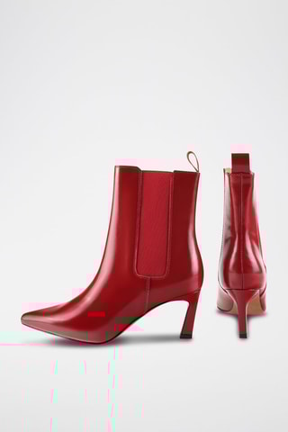 Botins Chelsea em couro Straight to the Point - Vermelho