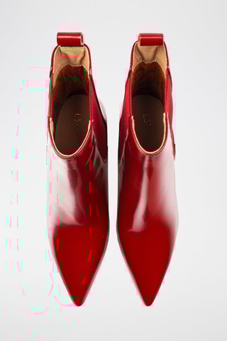 Botins Chelsea em couro Straight to the Point - Vermelho