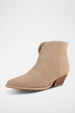 Nubuck Enkellaarzen Dancing on the Moon - Beige 