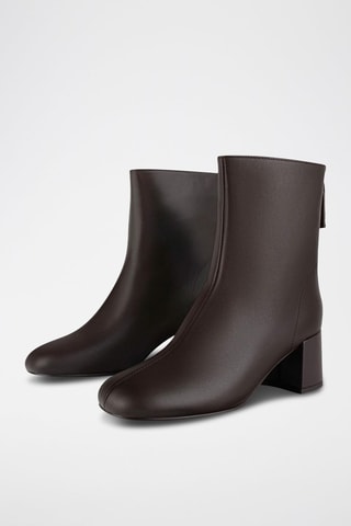 Leren Enkellaarzen - bruin