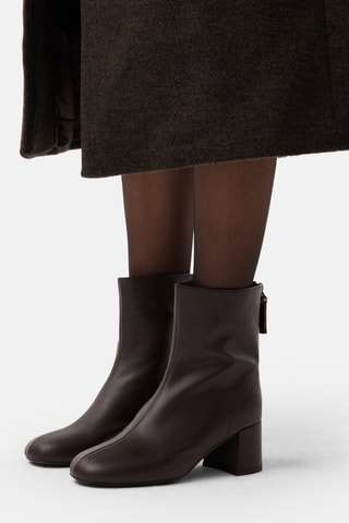 Leren Enkellaarzen - bruin