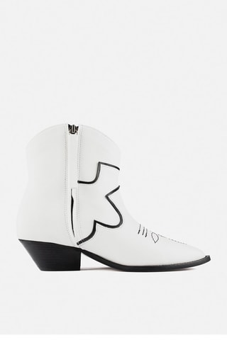 Leren Enkellaarzen Double Rainbow - Wit