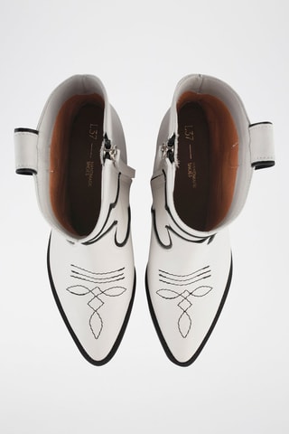 Leren Enkellaarzen Double Rainbow - Wit