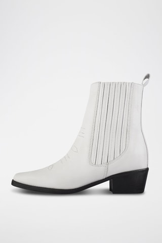 Leren Enkellaarzen Mastermind - Wit