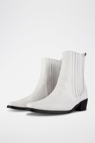 Leren Enkellaarzen Mastermind - Wit