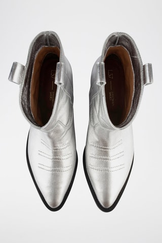 Leren Enkellaarzen Glitch - Zilverkleurig