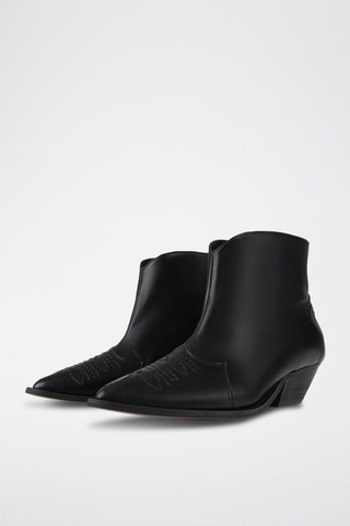 Botins em couro Capital City - Preto