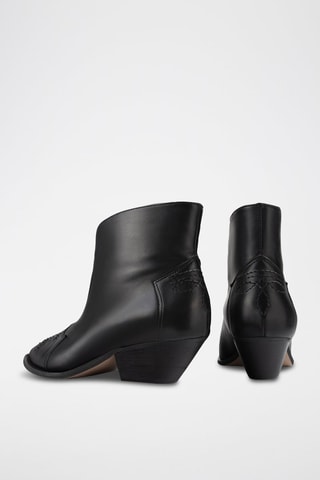 Botins em couro Capital City - Preto
