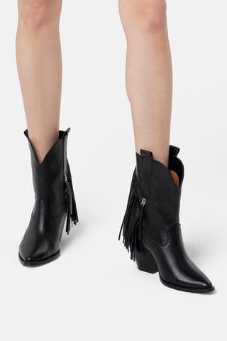 Leren Enkellaarzen Let me be Free - Zwart 