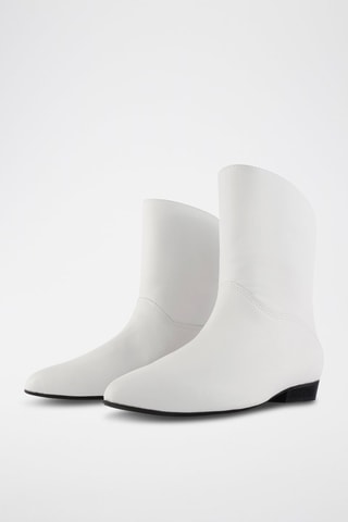 Leren Enkellaarzen Gimme Shelter - Wit