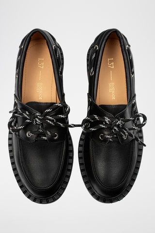 Sapatos de vela de salto em couro Sdust - Preto