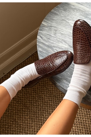 Mocassins em couro Cosw - Castanho