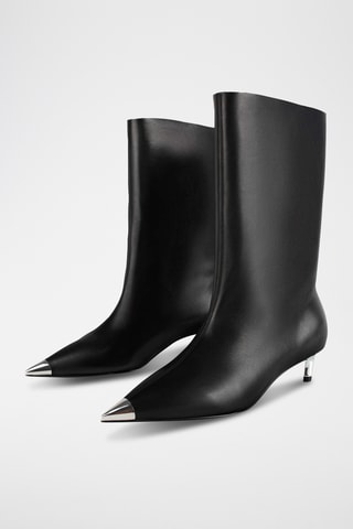 Leren Enkellaarzen Plagaz - Zwart