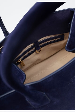 Nubuck Handtas - Donkerblauw