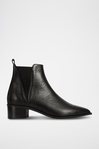 Leren Enkellaarzen Nrs - Zwart