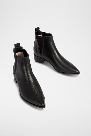 Leren Enkellaarzen Nrs - Zwart