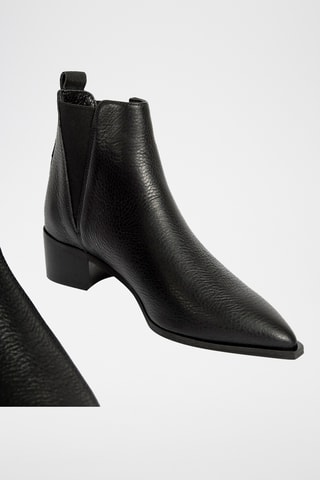 Leren Enkellaarzen Nrs - Zwart