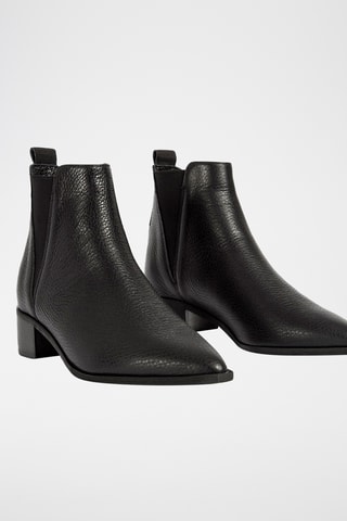 Leren Enkellaarzen Nrs - Zwart