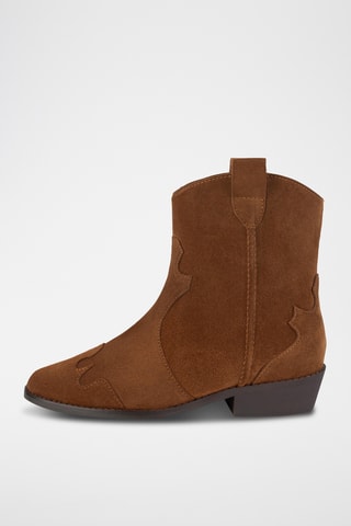 Leren Enkellaarzen Wbs - Bruin