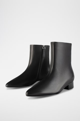 Leren Enkellaarzen Ravg - Zwart