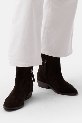 Nubuck Enkellaarzen Wbs - Bruin