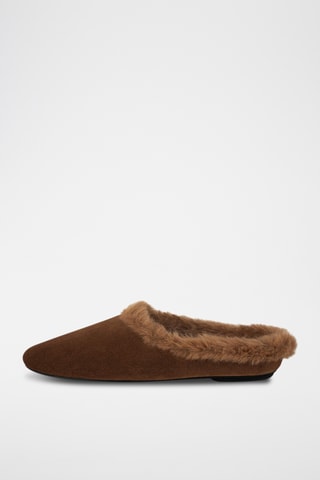 Mules forrados em nobuck Etsil - Castanho