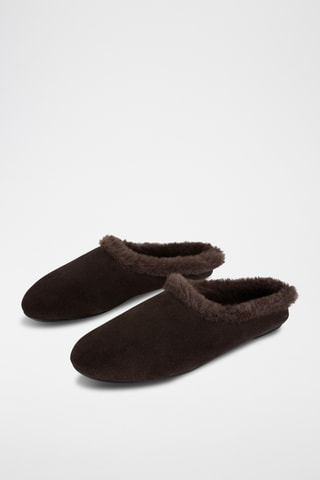 Mules forrados em nobuck Etsil - Castanho-escuro