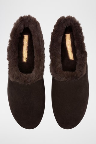 Mules forrados em nobuck Etsil - Castanho-escuro