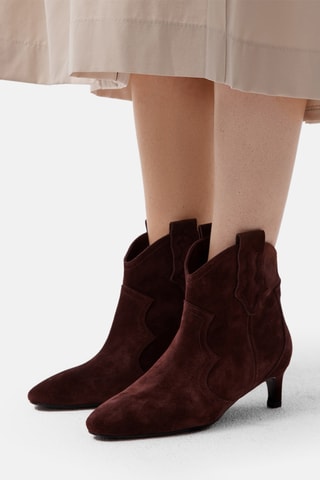 Leren Enkellaarzen Texwind - Bordeauxrood