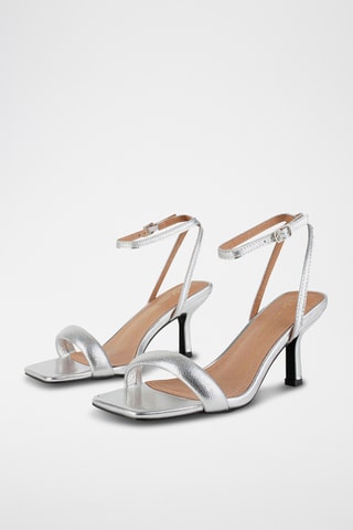 Leren Sandalen met Hak Hyp - Zilverkleurig