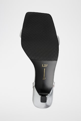 Leren Sandalen met Hak Hyp - Zilverkleurig