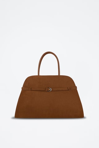 Nubuck Handtas Palms - Bruin